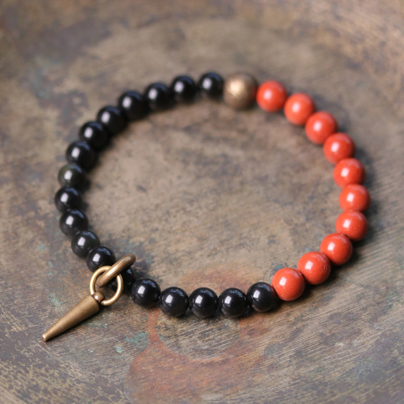 Black Obsidian & Sodalite Strength Couple Bracelet