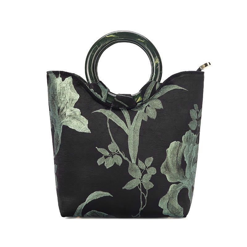 Green Orchids Vintage Handbag | Spiritual Accessories