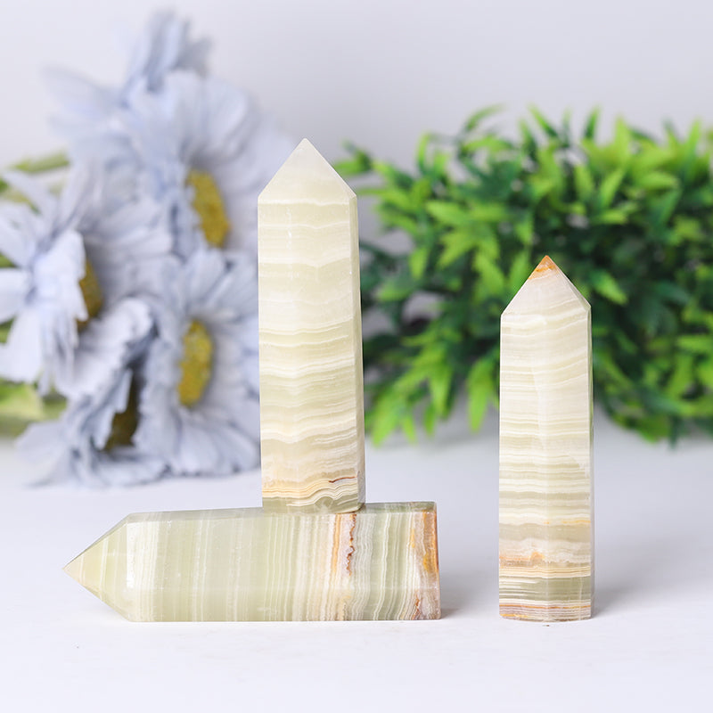 Afghan Green Jade Crystal Point Tower 2.4-4.5 Inches