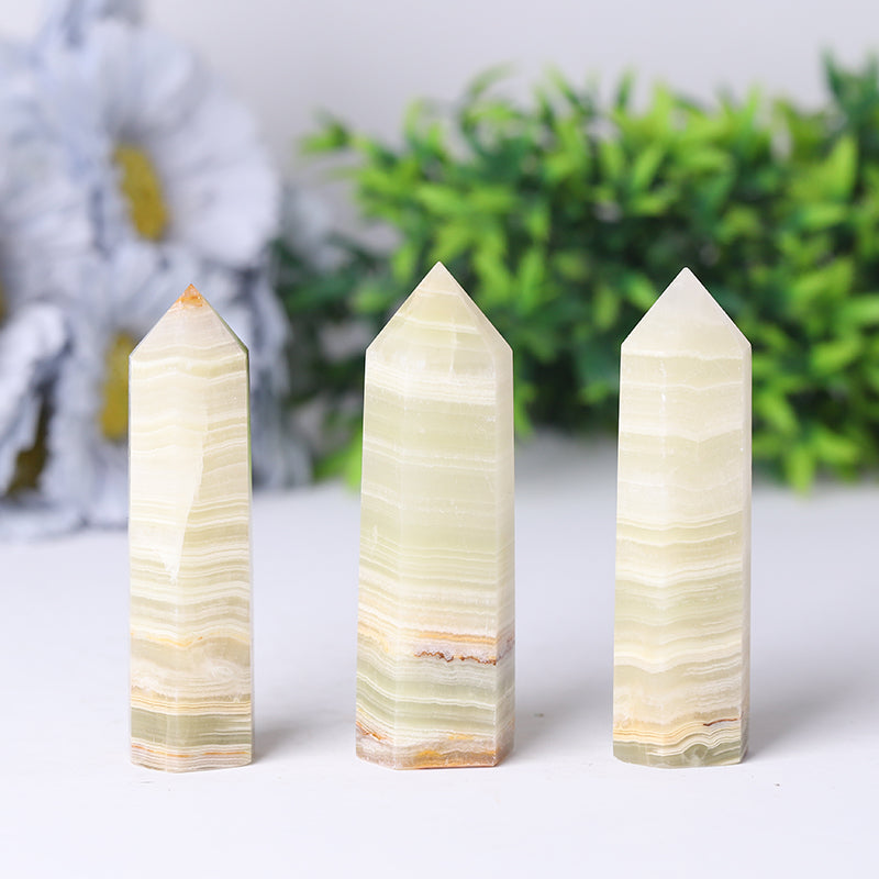 Afghan Green Jade Crystal Point Tower 2.4-4.5 Inches