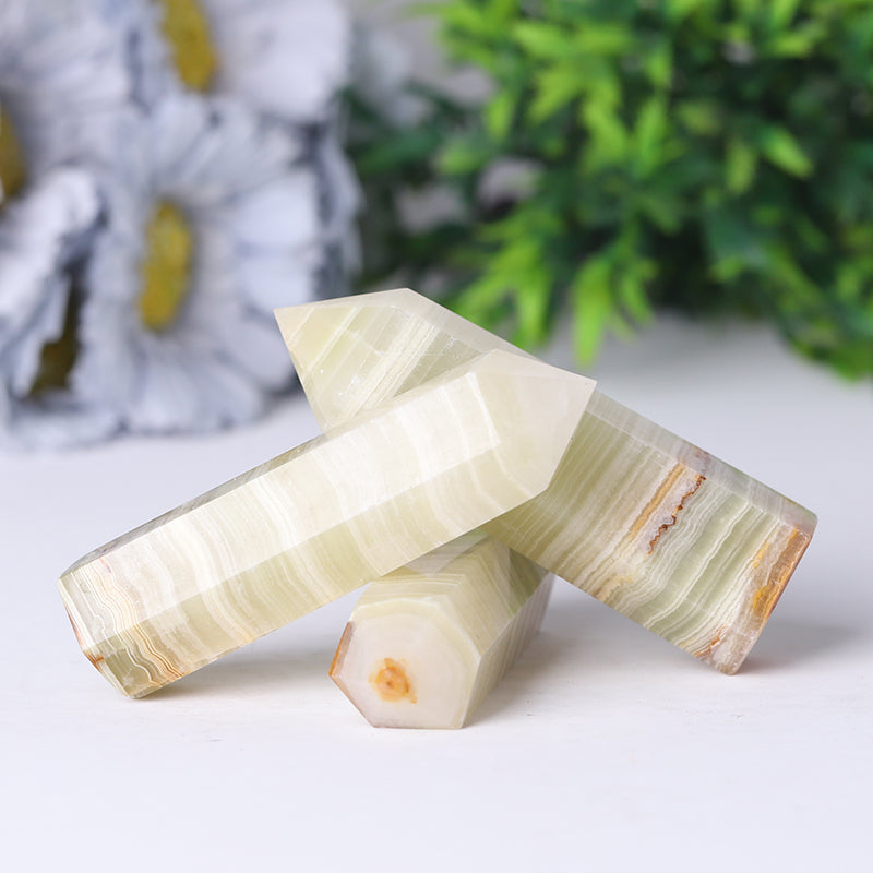 Afghan Green Jade Crystal Point Tower 2.4-4.5 Inches