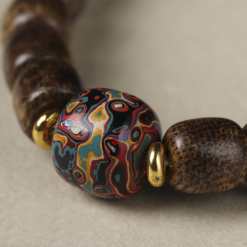 Bracelet en bois d'agar 14-15 cm pour le calme et la force spirituelle