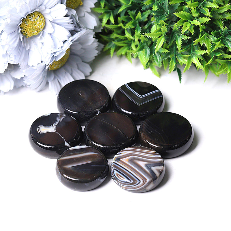 Agate Chakra Printed Rune Palm Stones Set 1.76 Inch