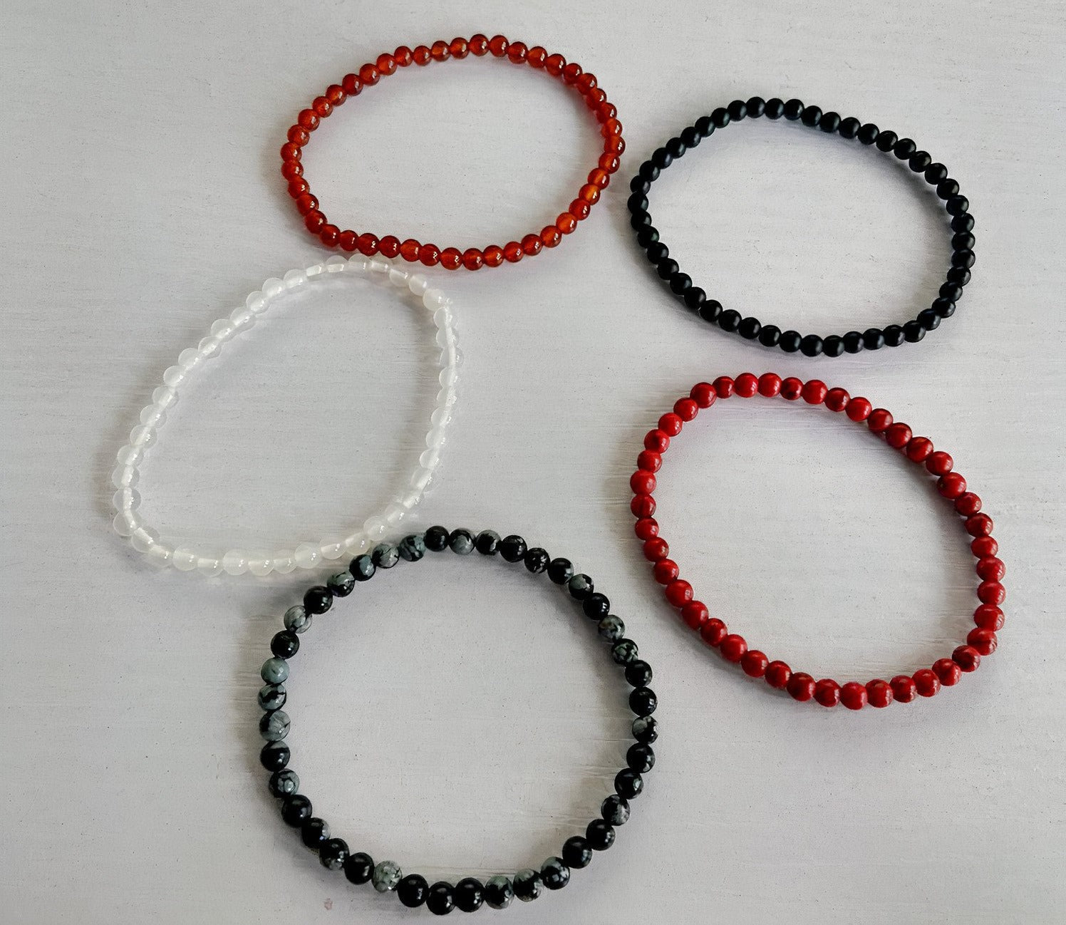 Ensemble de bracelets de force en agate - 5 pièces Bijoux faits main