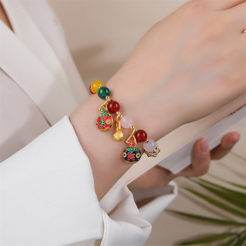 Bracelet Succès en Agate avec Pouvoir Bête Avalante en Or 8 mm