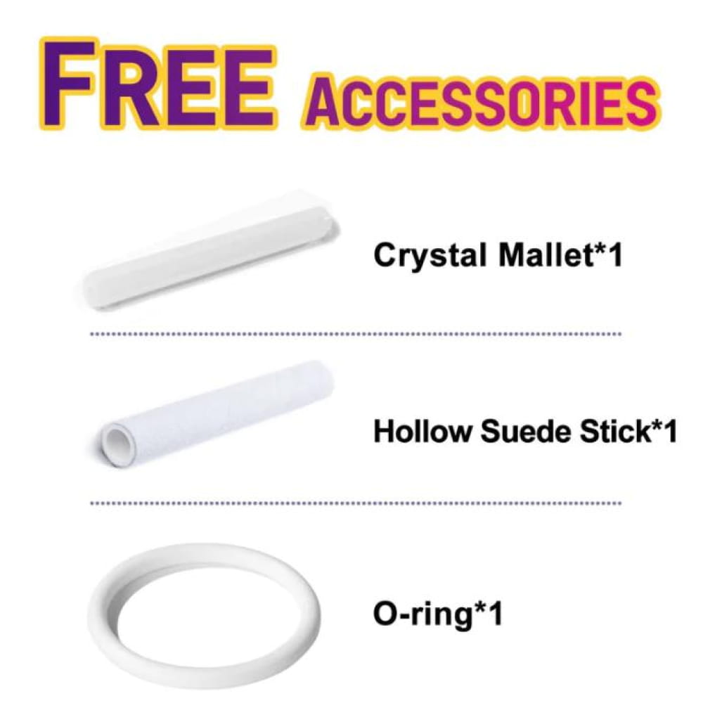 Free accessories promotion with crystal mallet, hollow suede stick, and o-ring for Alchemy Clear Indigo A Note Crystal Singing Bowl