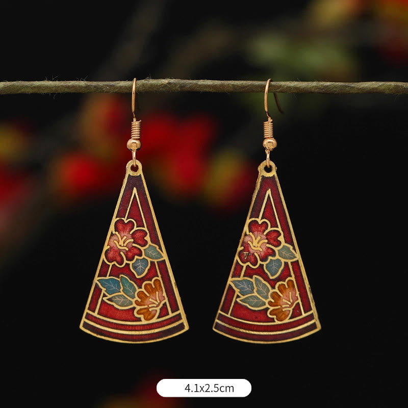 Boucles d'oreilles pendantes en alliage de cuivre et papillon lotus pour l'éveil spirituel