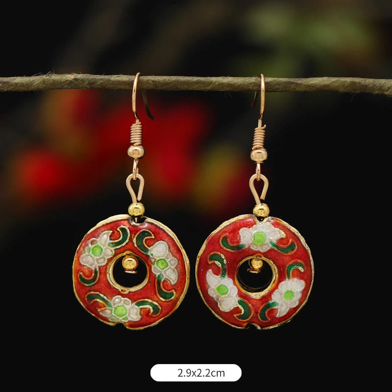 Boucles d'oreilles pendantes en alliage de cuivre et papillon lotus pour l'éveil spirituel