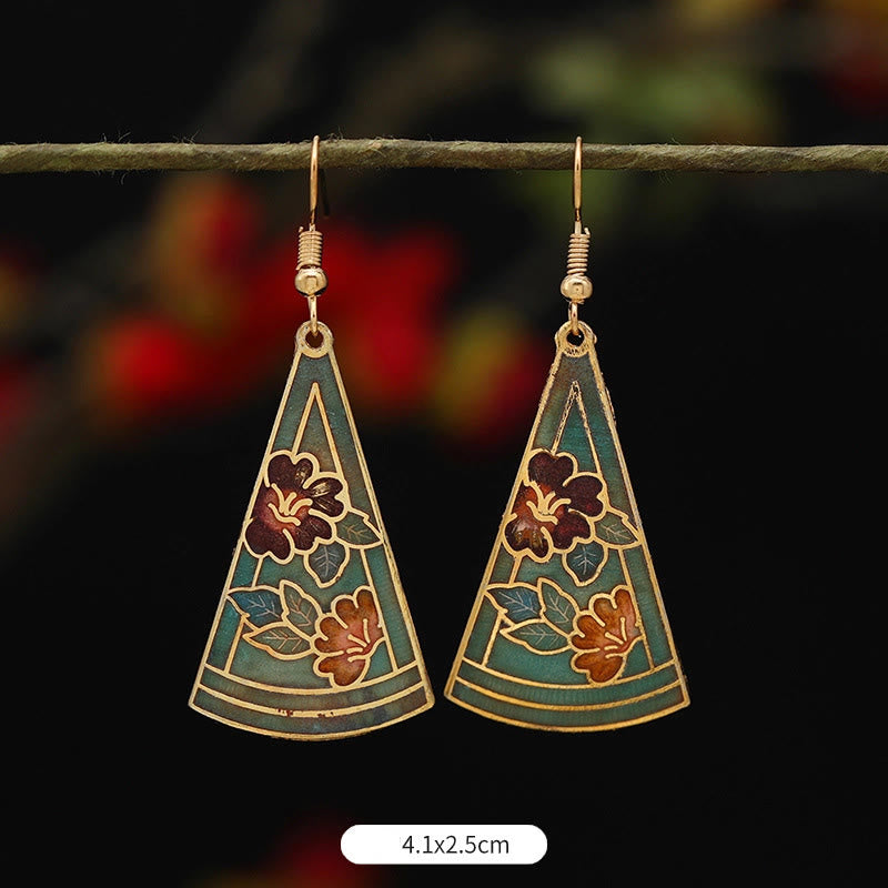 Boucles d'oreilles pendantes en alliage de cuivre et papillon lotus pour l'éveil spirituel