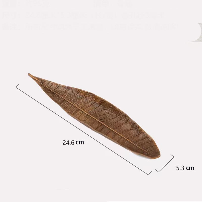 Brûle-encens en alliage avec motif de feuilles orientales pour la tranquillité