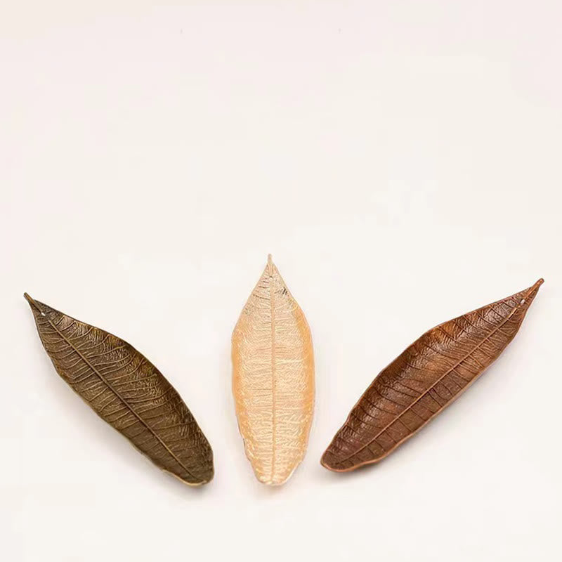 Brûle-encens en alliage avec motif de feuilles orientales pour la tranquillité