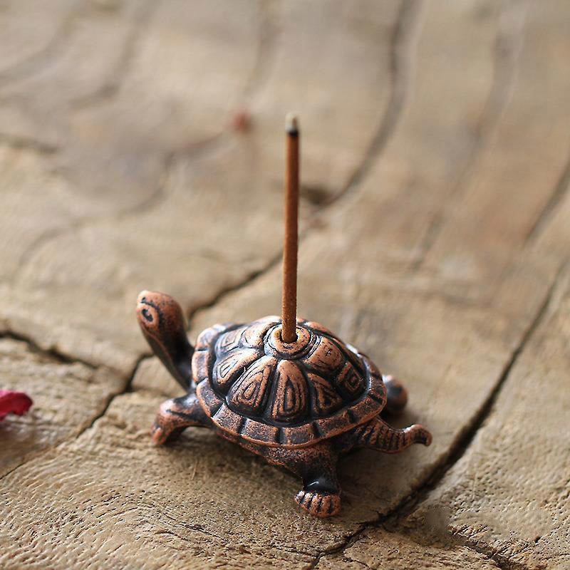 Brûleur d'encens en alliage tortue et escargot pour la méditation