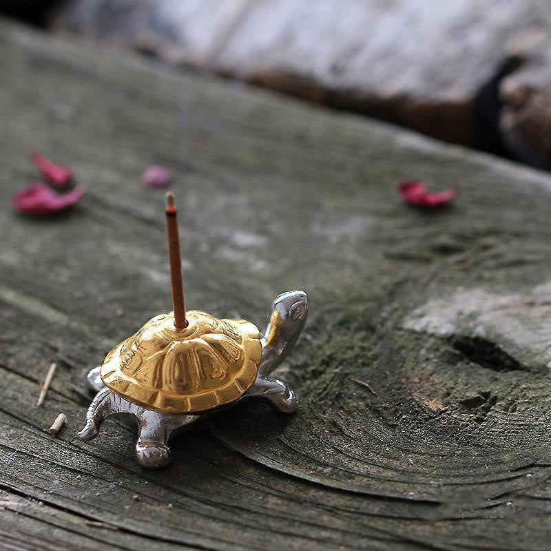 Brûleur d'encens en alliage tortue et escargot pour la méditation
