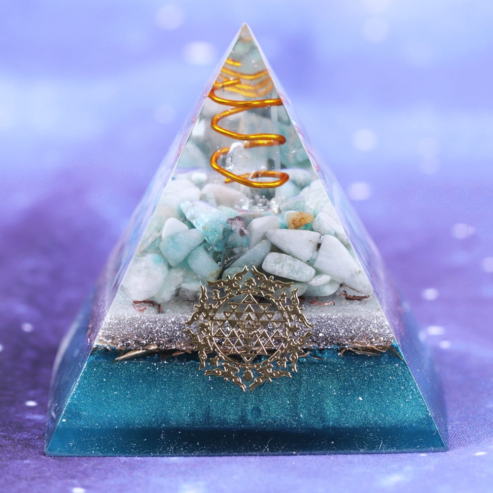 Pyramide Courage et Calme en Amazonite