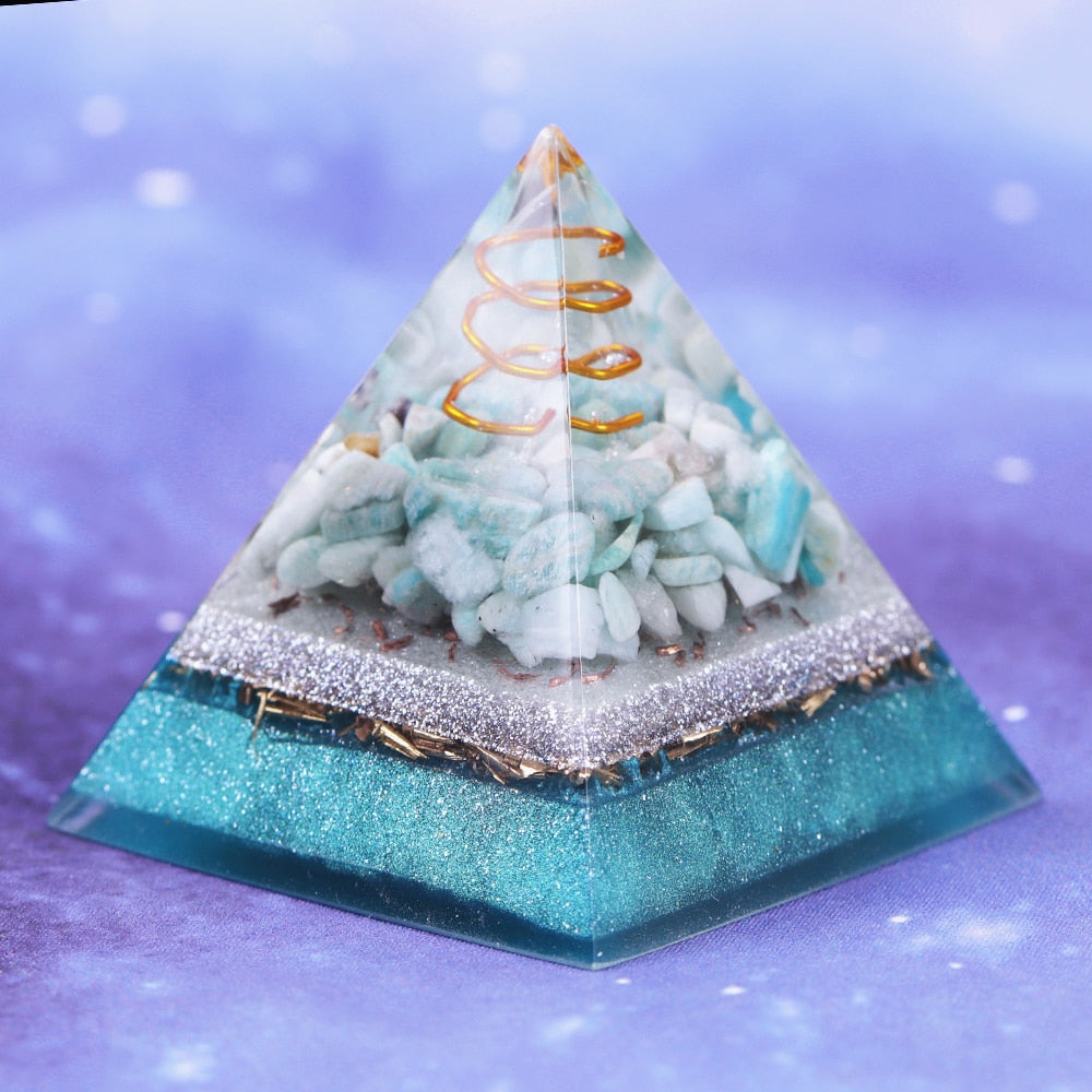 Pyramide Courage et Calme en Amazonite