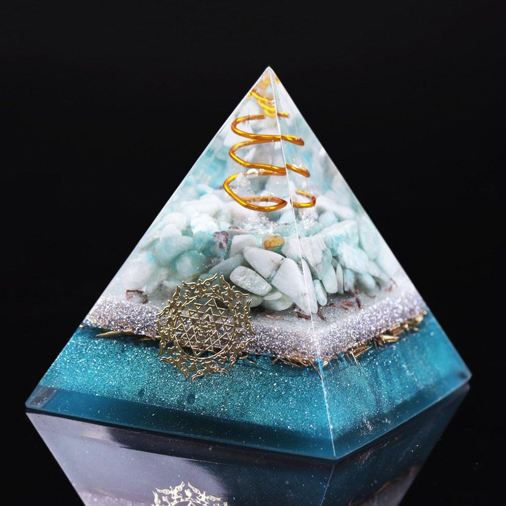 Pyramide Courage et Calme en Amazonite