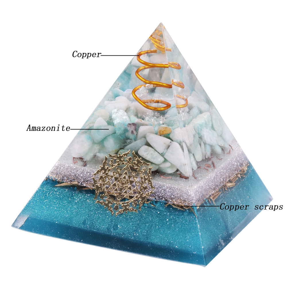 Pyramide Courage et Calme en Amazonite