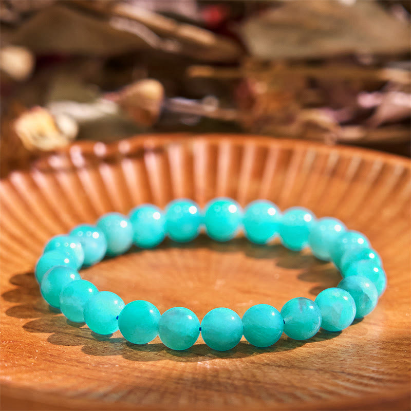 Bracelet d'équilibre positif en amazonite pour la confiance et la guérison