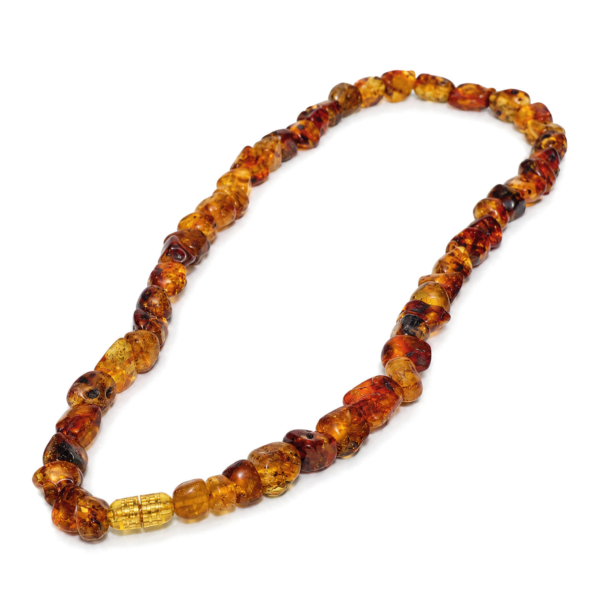7-10mm Amber Chips Spiritual Healing Necklace, Default Title, on a white background