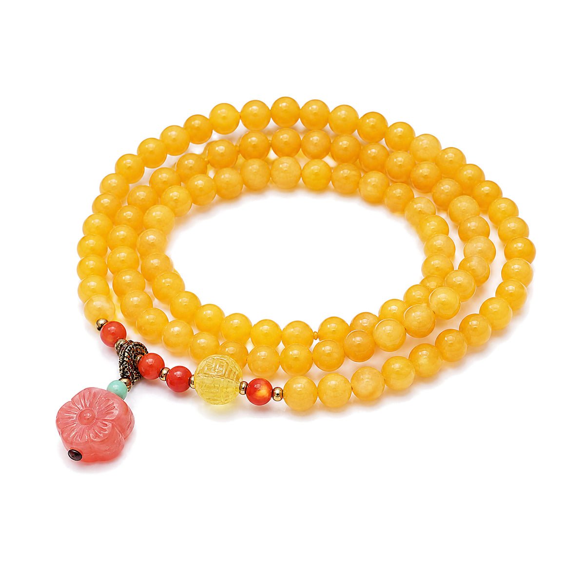 Amber Healing Balance Bracelet & Necklace, Amber, on a white background