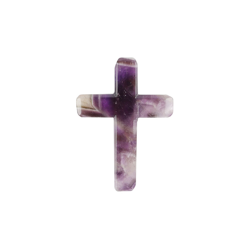 Amethyst Cross Crystal Figurine 3.57 inch Healing Carving
