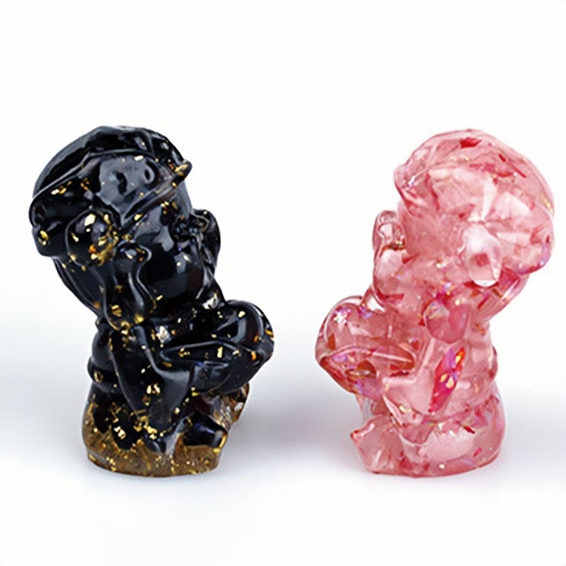 Améthyste Dieu de la richesse Cristal Résine Feng Shui Décor 5,6 cm