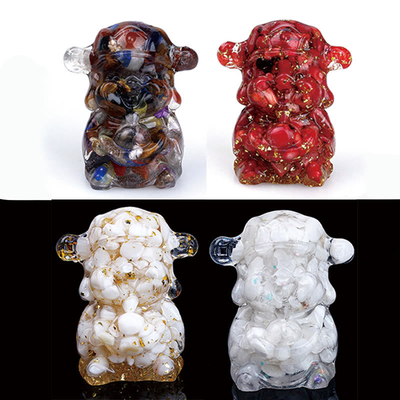 Améthyste Dieu de la richesse Cristal Résine Feng Shui Décor 5,6 cm