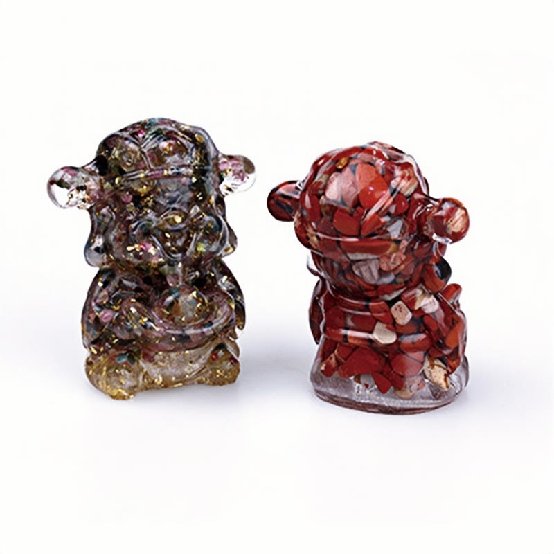Améthyste Dieu de la richesse Cristal Résine Feng Shui Décor 5,6 cm