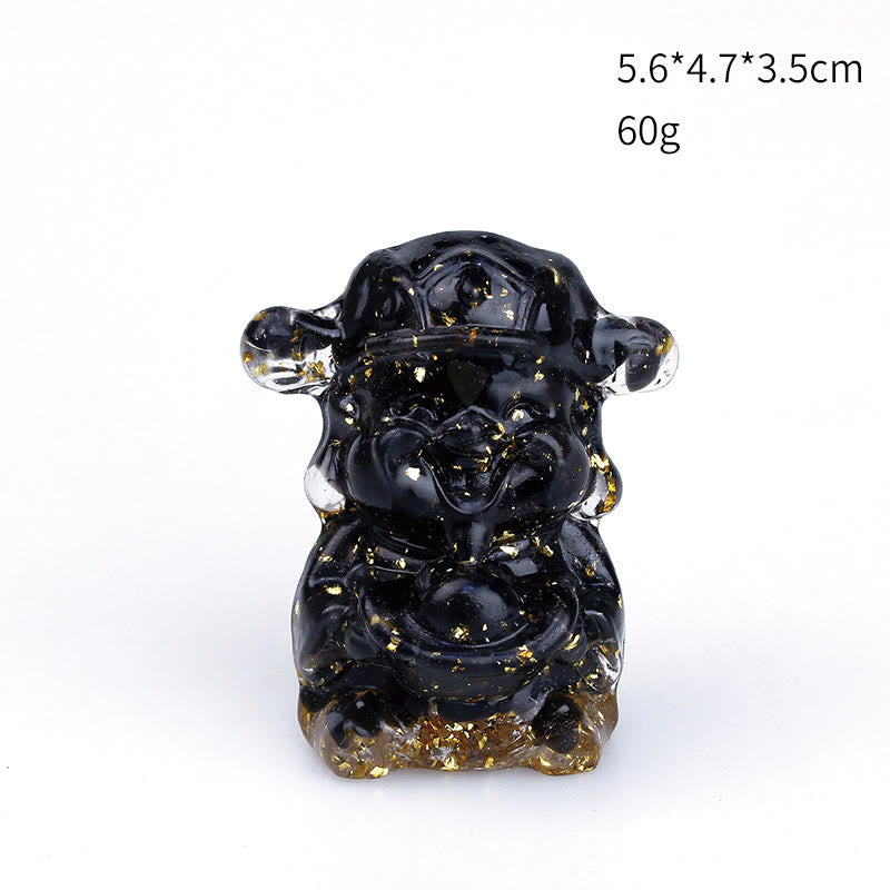 Améthyste Dieu de la richesse Cristal Résine Feng Shui Décor 5,6 cm