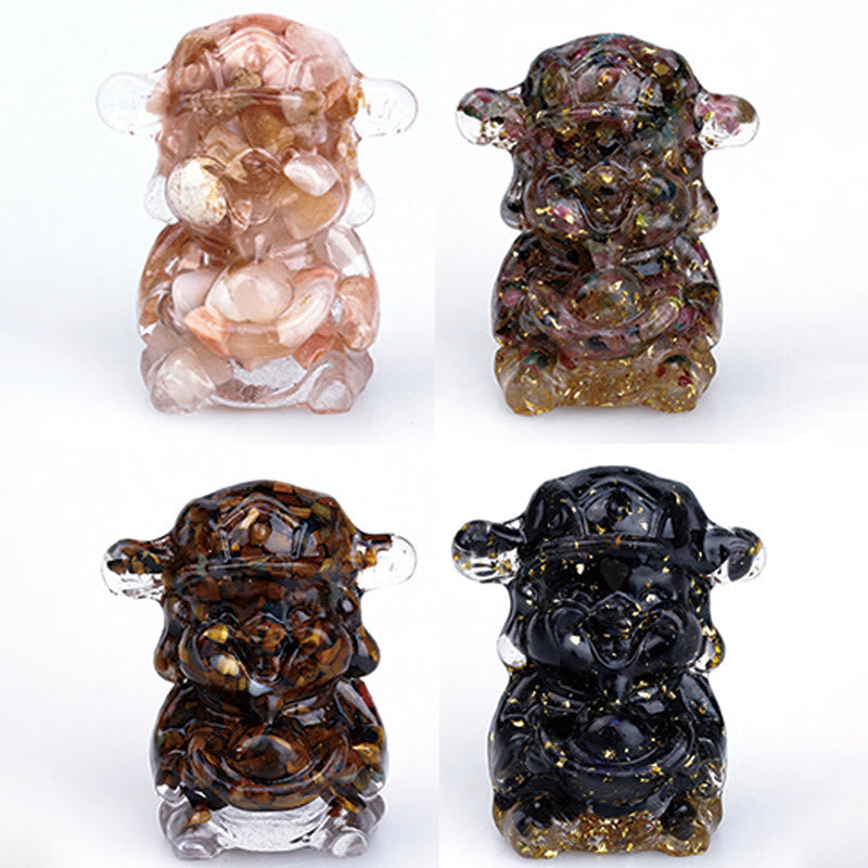 Améthyste Dieu de la richesse Cristal Résine Feng Shui Décor 5,6 cm