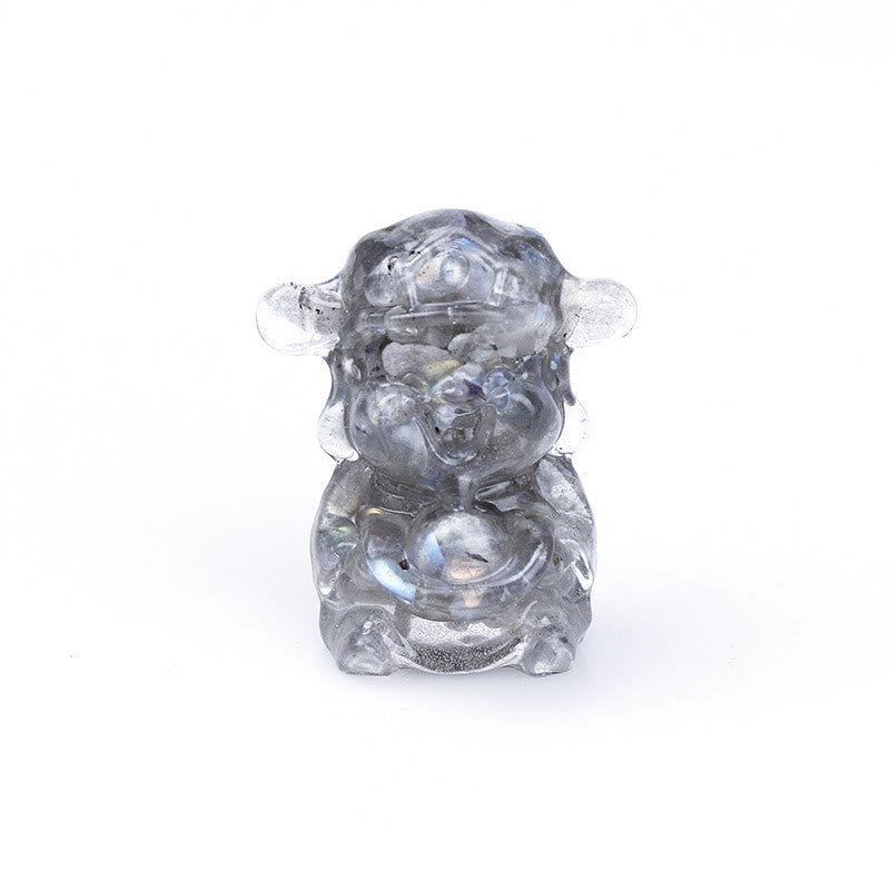 Améthyste Dieu de la richesse Cristal Résine Feng Shui Décor 5,6 cm
