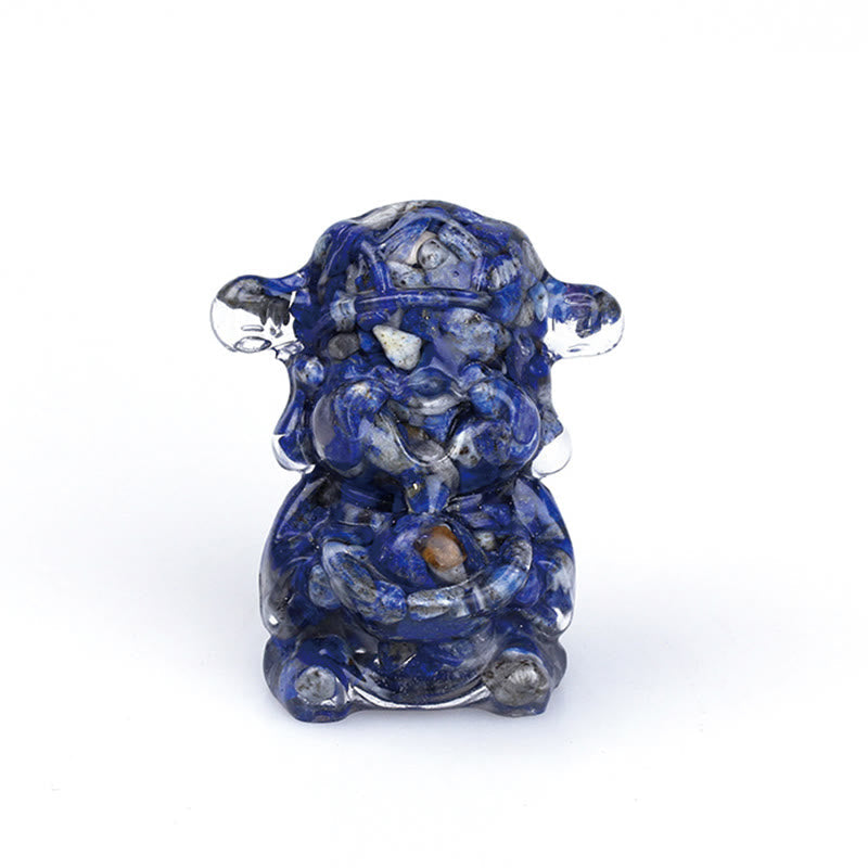 Améthyste Dieu de la richesse Cristal Résine Feng Shui Décor 5,6 cm
