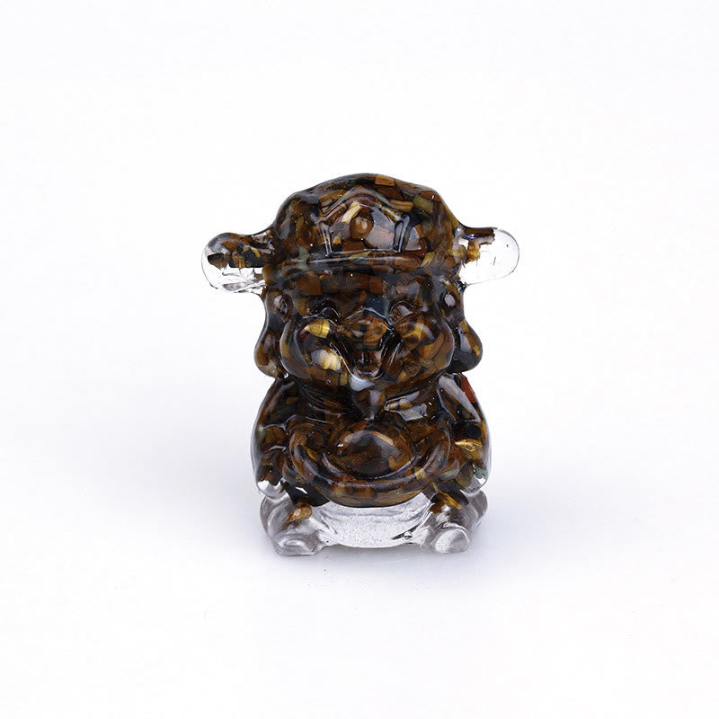 Améthyste Dieu de la richesse Cristal Résine Feng Shui Décor 5,6 cm
