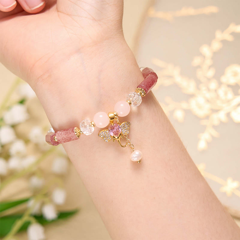 Bracelet à breloques éléphant en aventurine verte améthyste