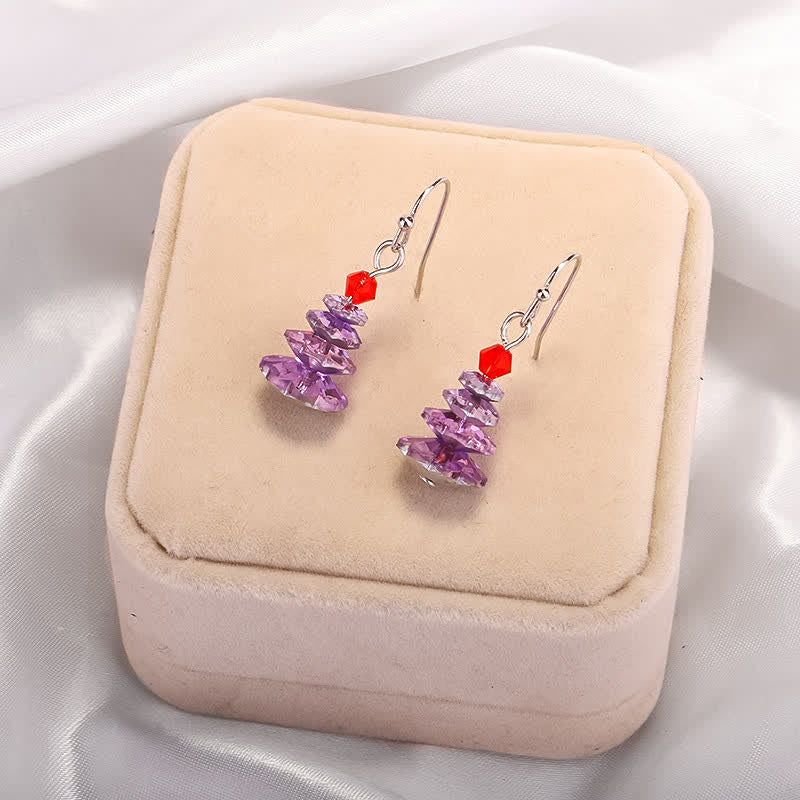 Boucles d'oreilles pendantes en améthyste | Cristaux variés, 3 cm