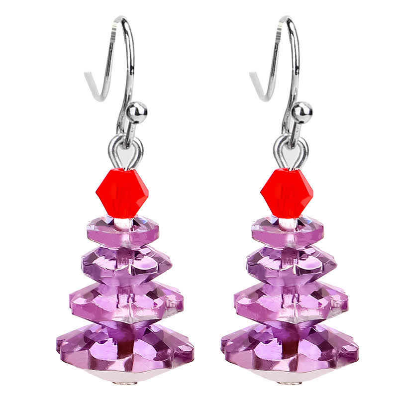Boucles d'oreilles pendantes en améthyste | Cristaux variés, 3 cm