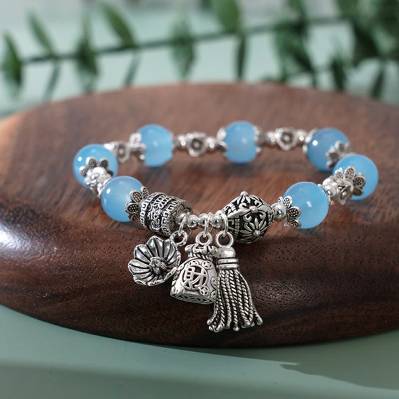 Bracelet Lotus Améthyste et Multi Cristaux