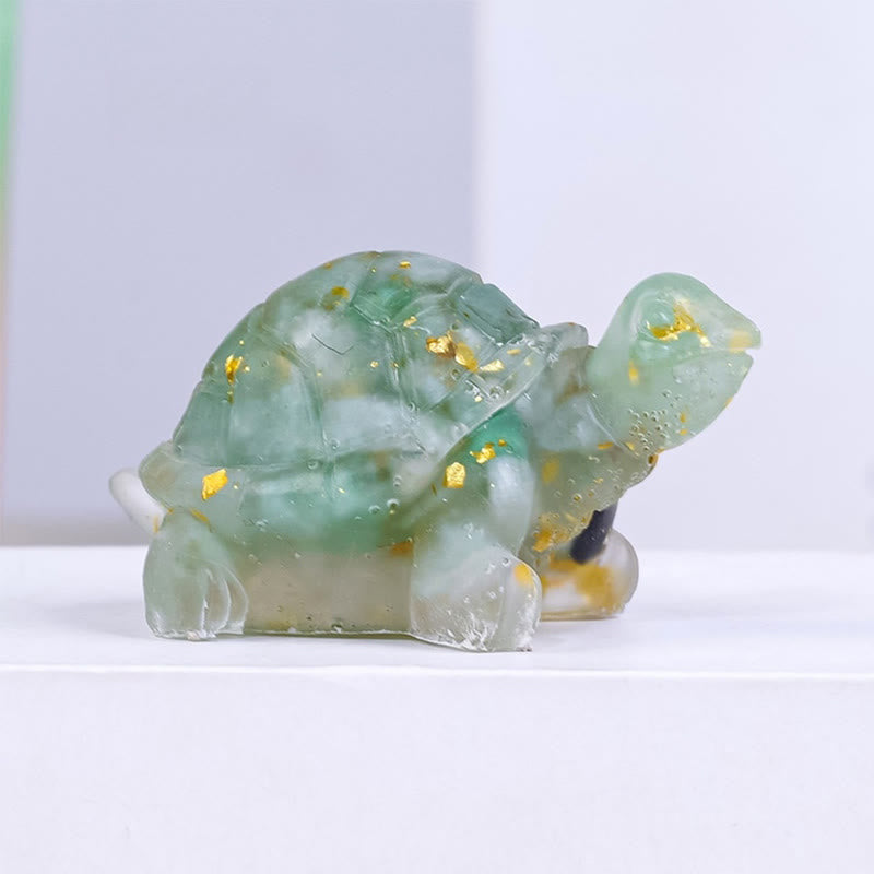 Statue de petite tortue en résine de cristal naturel d'améthyste