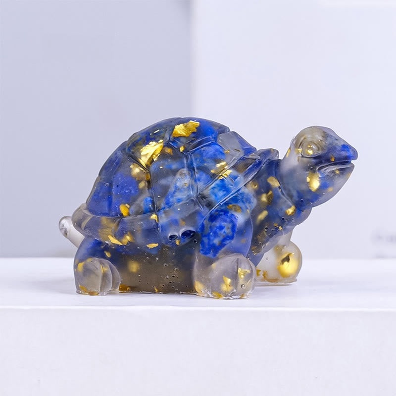 Statue de petite tortue en résine de cristal naturel d'améthyste