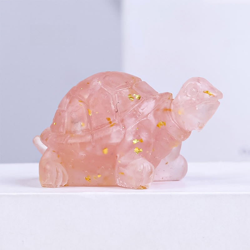 Statue de petite tortue en résine de cristal naturel d'améthyste