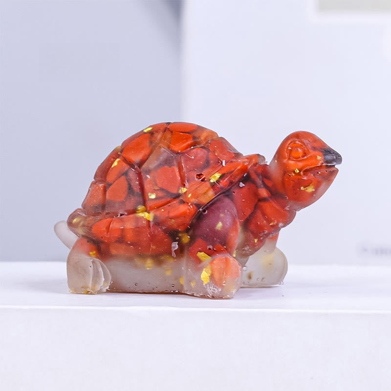 Statue de petite tortue en résine de cristal naturel d'améthyste