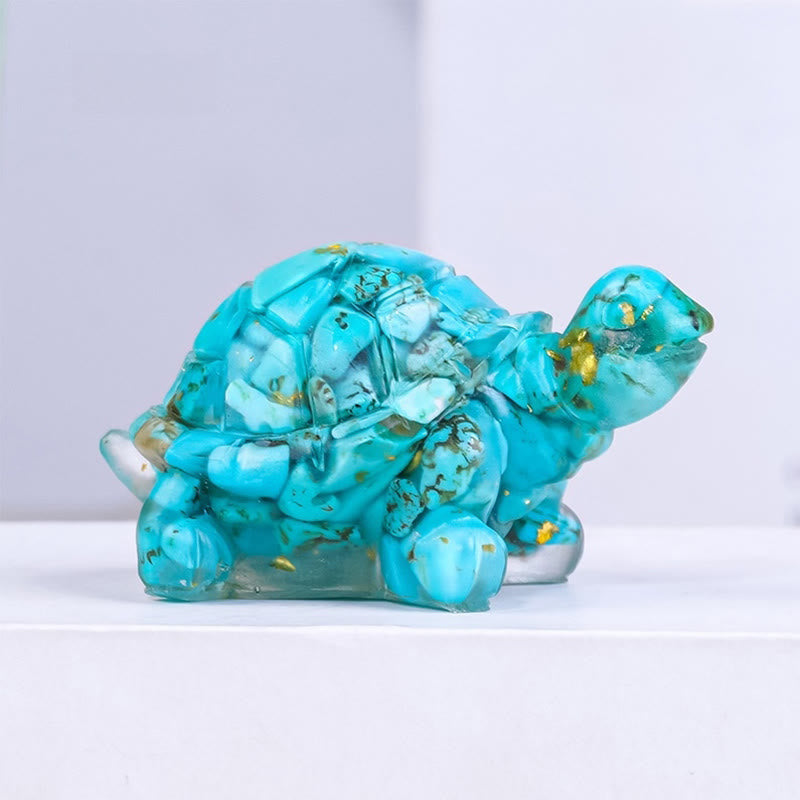 Statue de petite tortue en résine de cristal naturel d'améthyste