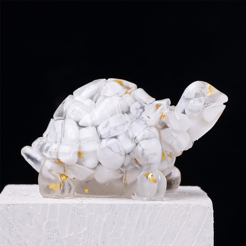 Statue de petite tortue en résine de cristal naturel d'améthyste