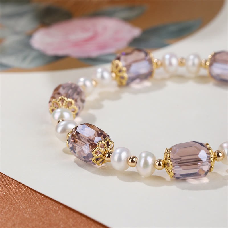 Bracelet de guérison de la paix en perles d'améthyste pour poignet de 14 à 16 cm