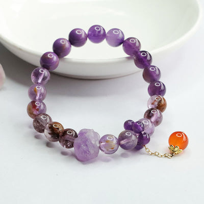 Bracelet de conscience spirituelle en améthyste, perles de 7 à 8 mm