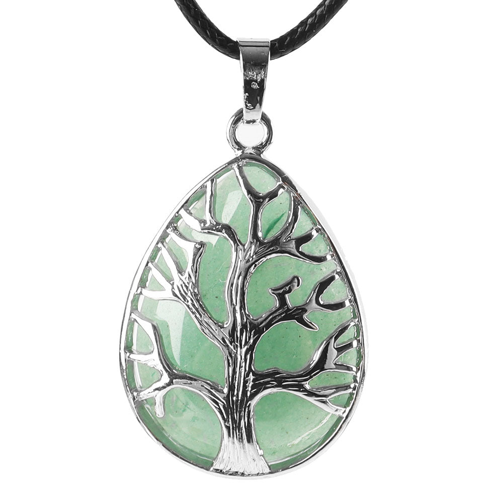 Amethyst Tree of Life Pendant 1.02 Inch Teardrop Crystal
