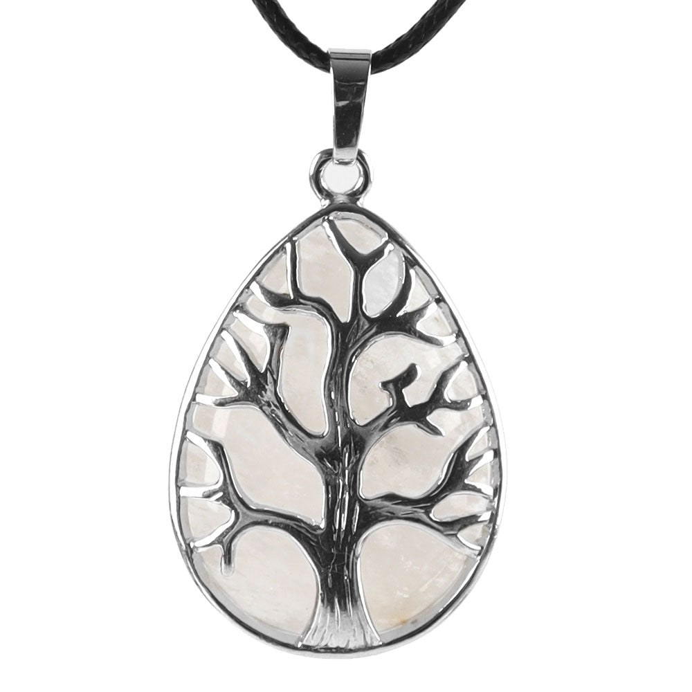 Amethyst Tree of Life Pendant 1.02 Inch Teardrop Crystal