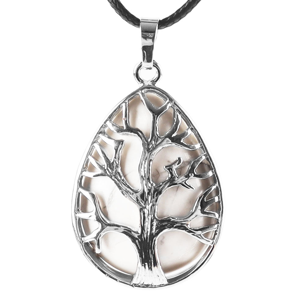 Amethyst Tree of Life Pendant 1.02 Inch Teardrop Crystal