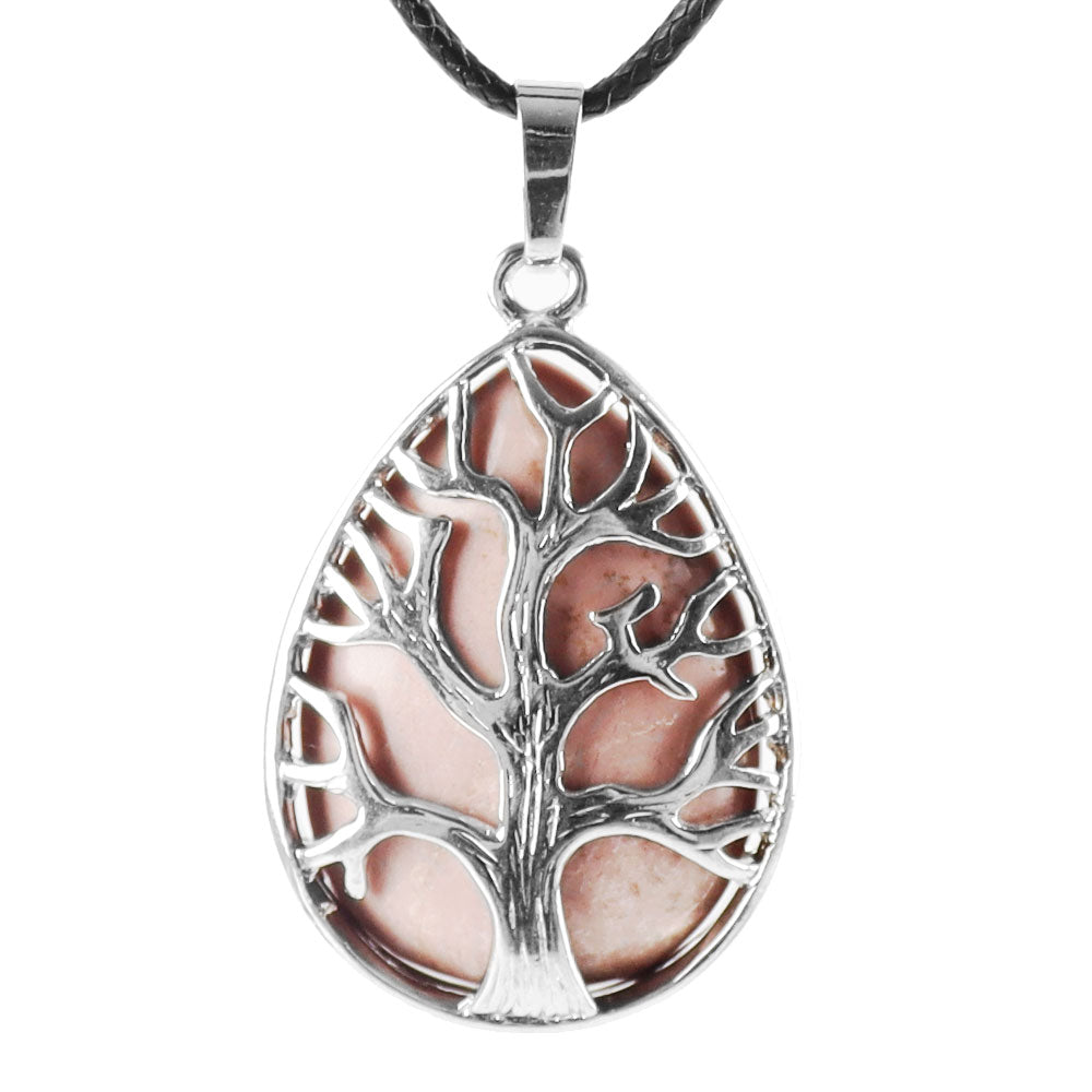 Amethyst Tree of Life Pendant 1.02 Inch Teardrop Crystal