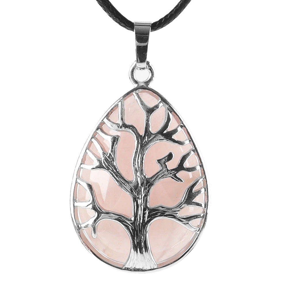 Amethyst Tree of Life Pendant 1.02 Inch Teardrop Crystal